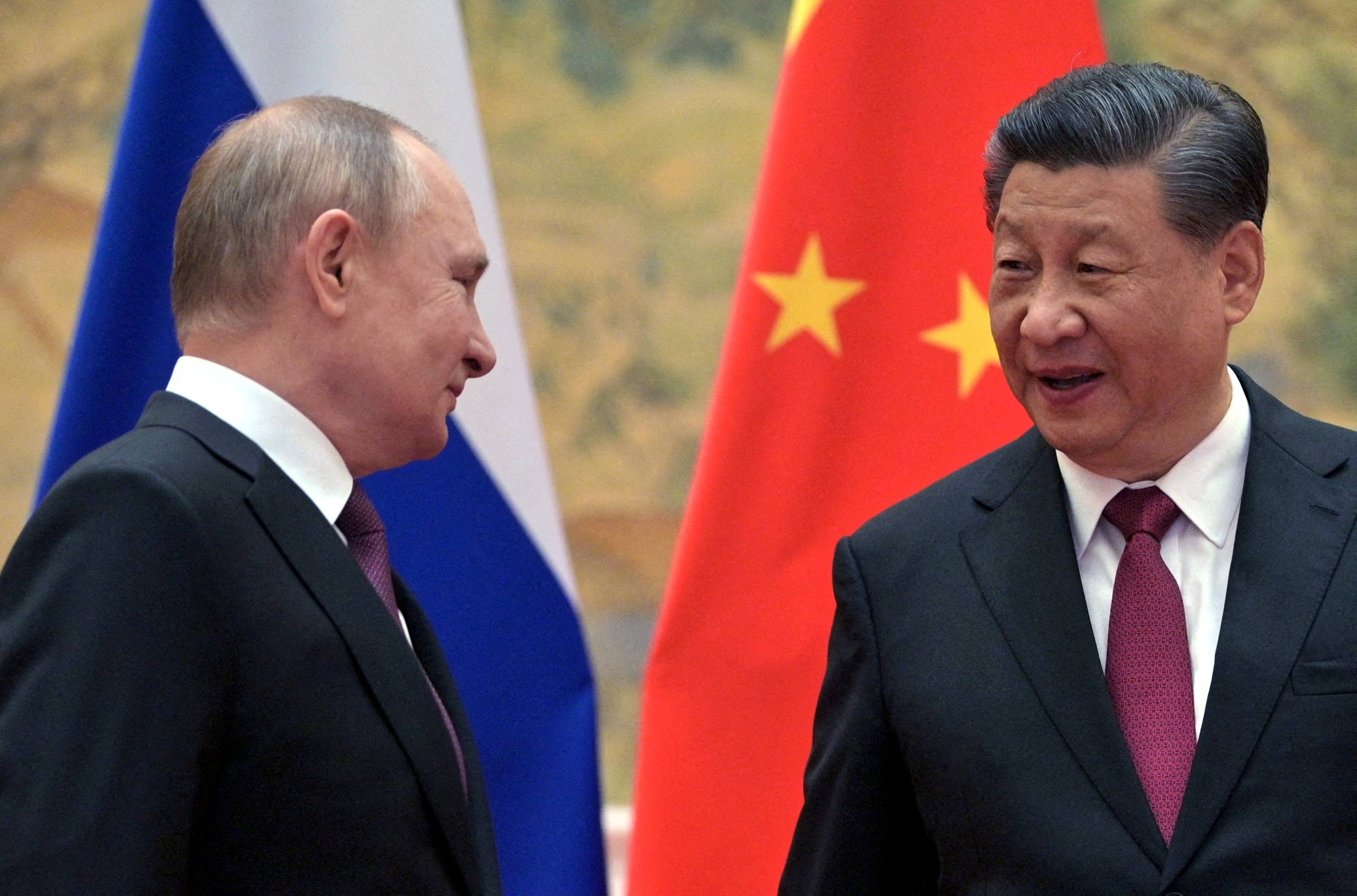 Russian President Vladimir Putin attends a meeting with Chinese President Xi Jinping in Beijing on Feb. 4. Less than three weeks later, Russia invaded Ukraine. | SPUTNIK / ALEKSEY DRUZHININ / KREMLIN / VIA REUTERS