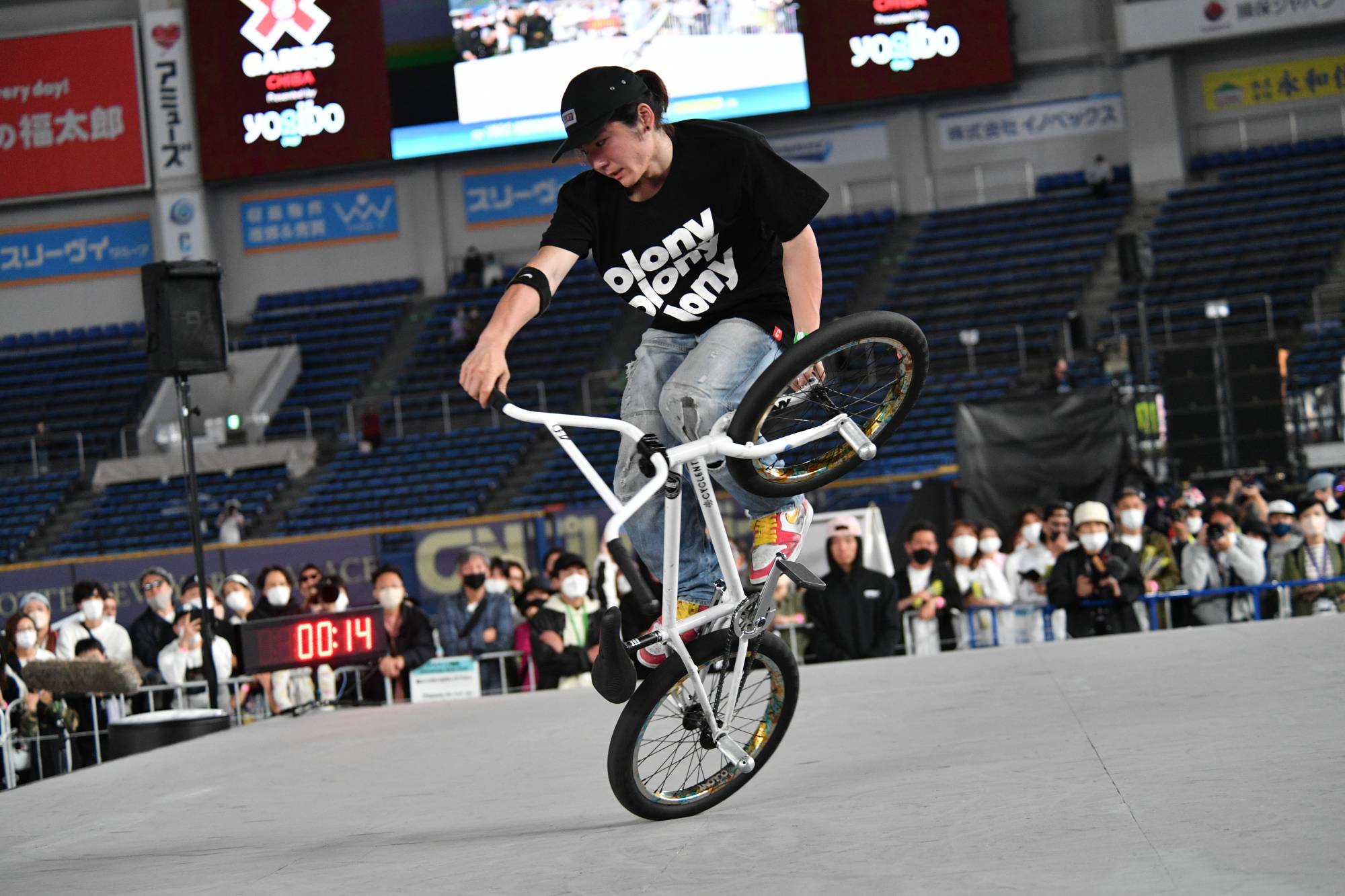 Kio Hayakawa competes in the BMX flatland tournament on Friday. | Dan Orlowitz 