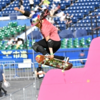 Olympic champion Sakura Yosozumi competes in the women\'s park preliminaries on Friday.  | DAN ORLOWITZ 
