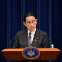 Prime Minister Fumio Kishida attends a news conference in Tokyo on Tuesday. | REUTERS