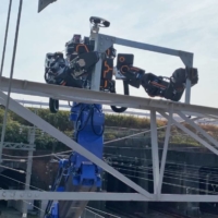 West Japan Railway Co.\'s prototype robot can reach high and dangerous places for railway maintenance. | JR WEST
