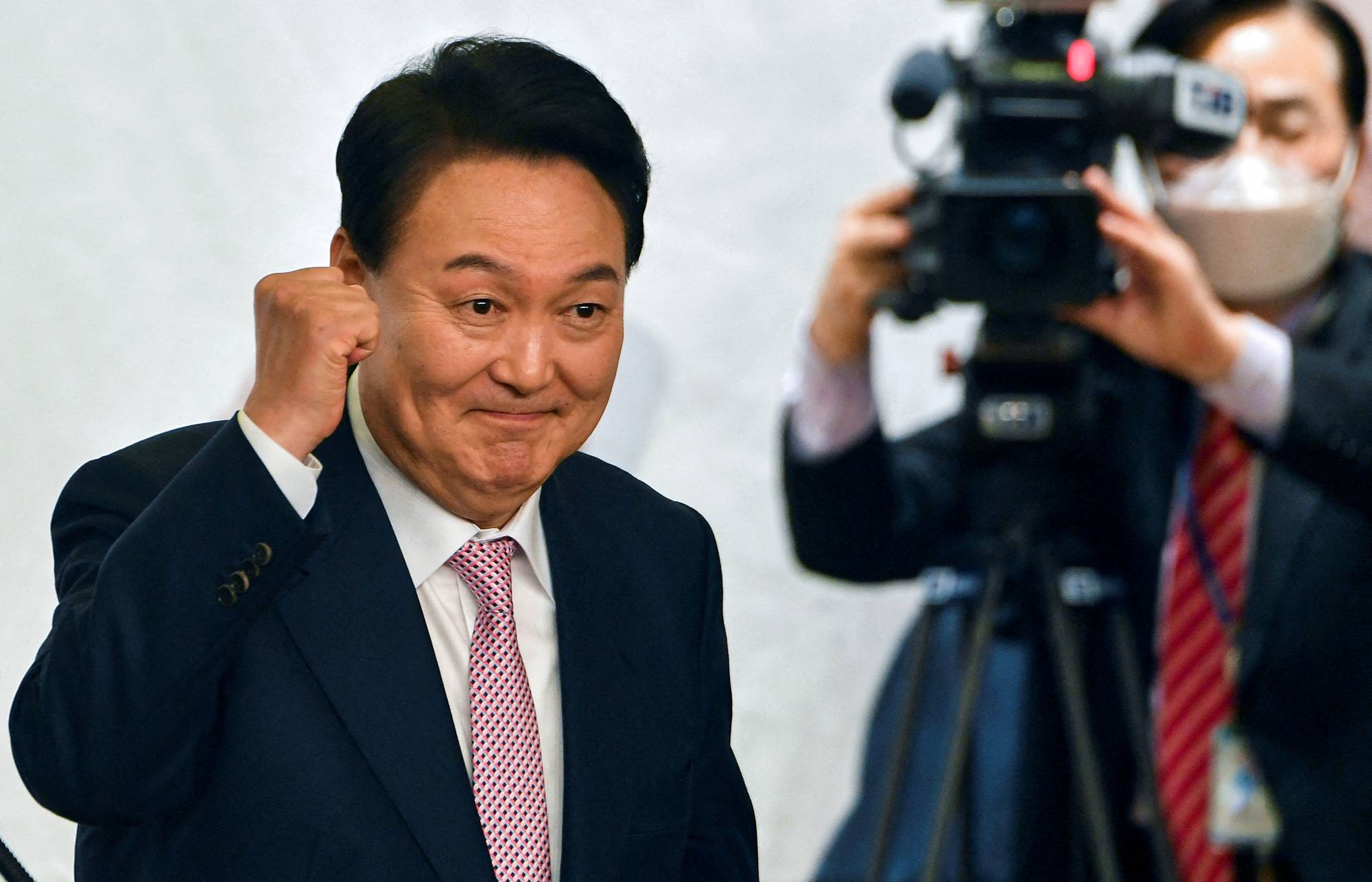 South Korean President-elect Yoon Suk-yeol attends an event in Seoul on March 10. | Pool / via Reuters 