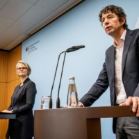German virologist Christian Drosten (right) early on cautioned that COVID-19 was an infection of the the nose, throat and lungs, and that shots injected into the muscles would be of limited effectiveness in preventing the spread of the disease, and he was right.   | POOL / VIA REUTERS