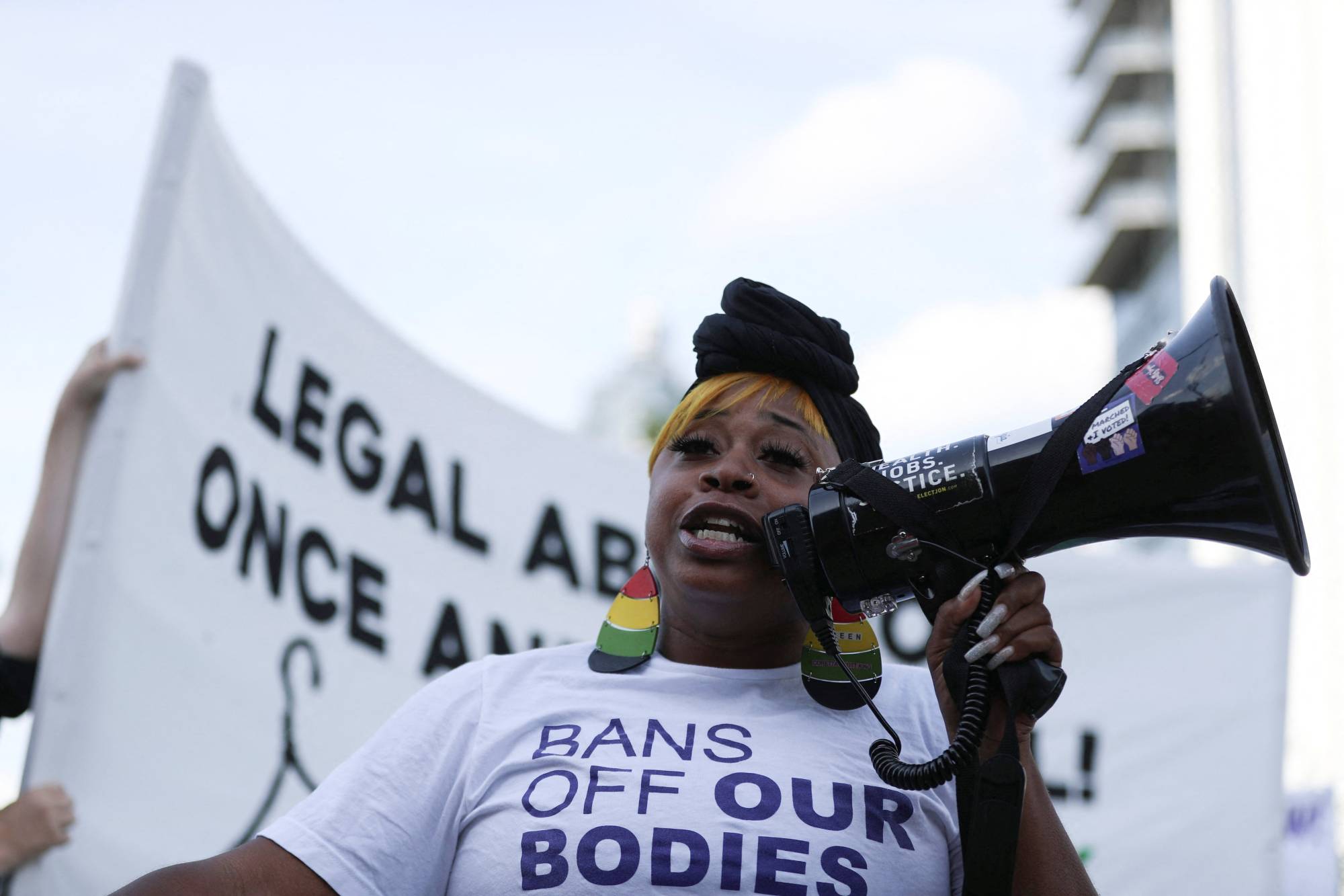 A pro-abortion rights march and rally in Atlanta on Tuesday. | Reuters