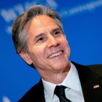 U.S. Secretary of State Antony Blinken arrives for the White House Correspondents’ Association in Washington on April 30. | AFP-JIJI