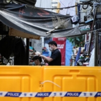 A closed-off residential area during a lockdown in Shanghai on Thursday | REUTERS