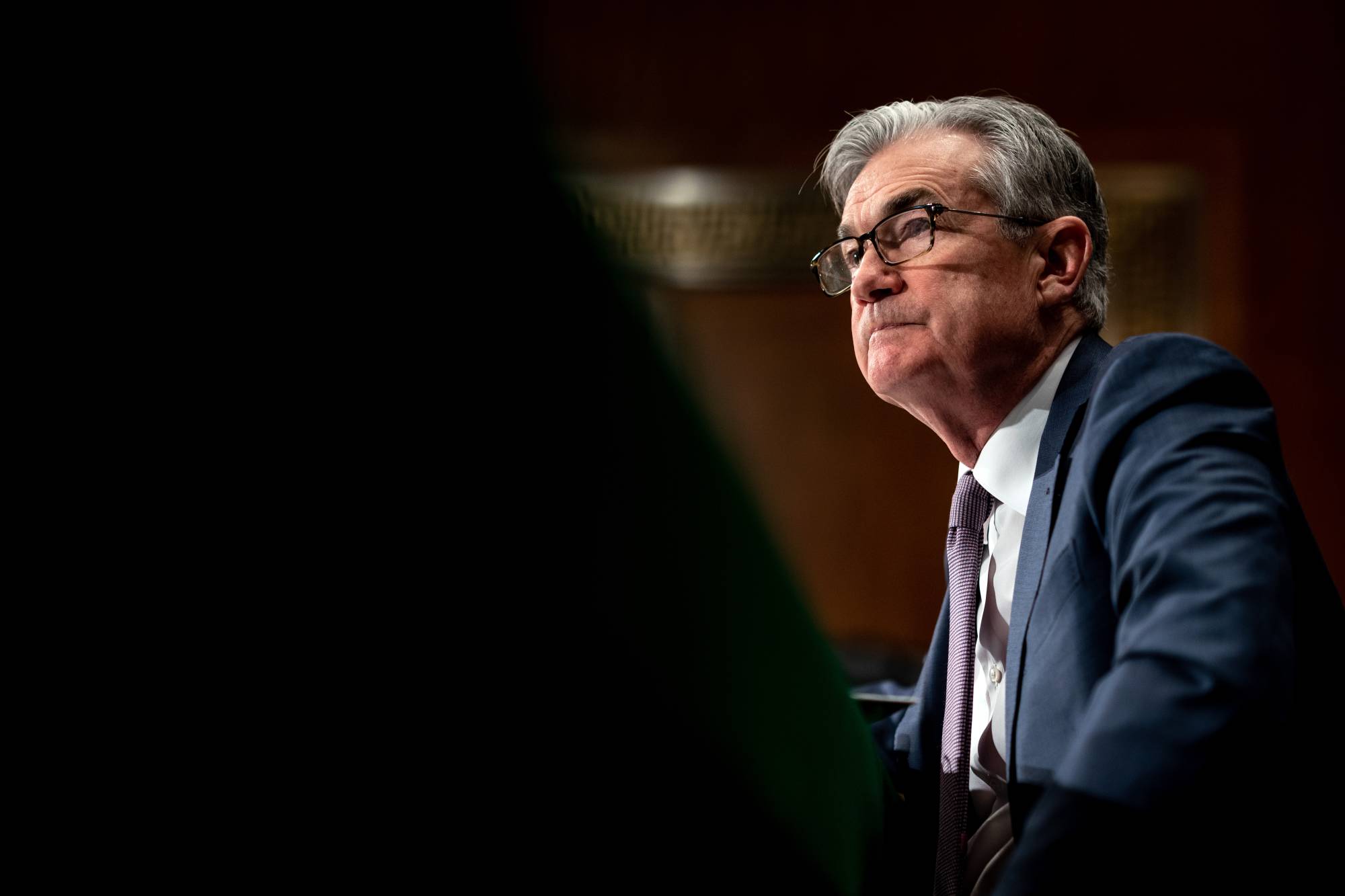 Jerome Powell, chairman of the Federal Reservice Board of Governors, appears before the Senate Banking Committee in Wahsington on Feb, 12, 2020. | Erin Schaff / The New York Times