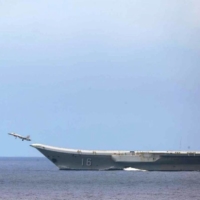 The Chinese navy aircraft carrier Liaoning on Tuesday | MINISTRY OF DEFENSE