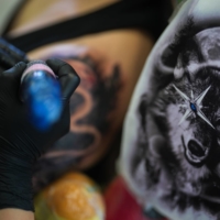 Artwork that San Lee tattooed onto one of her clients, in Seoul on May 4. Tattoo artists, long treated as criminals for their work, say that it is time to end the stigma against their business, which has thrived underground.  | CHANG W. LEE/THE NEW YORK TIMES