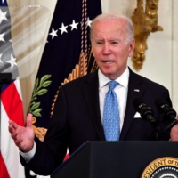 U.S. President Joe Biden speaks during an event at the White House in Washington on Monday.  | AFP-JIJI