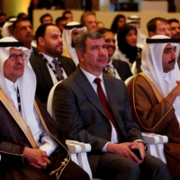 Saudi Arabia\'s Energy Minister, Prince Abdulaziz bin Salman al Saud (left), Iraq’s oil minister Ihsan Abdul Jabbar (center) and Bahraini Oil Minister, Sheikh Mohammed bin Khalifa al-Khalifa (right) attend the 29th Annual Middle East Petroleum & Gas Conference in Manama, Bahrain, on Monday. | REUTERS