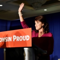 Former Wisconsin Lt. Gov. Rebecca Kleefisch in 2018. Kleefisch has migrated from stating that U.S. President Joe Biden fairly won the 2020 election, saying in late April, with three primary rivals running to her right, that she feels like \"it was rigged.” | REUTERS