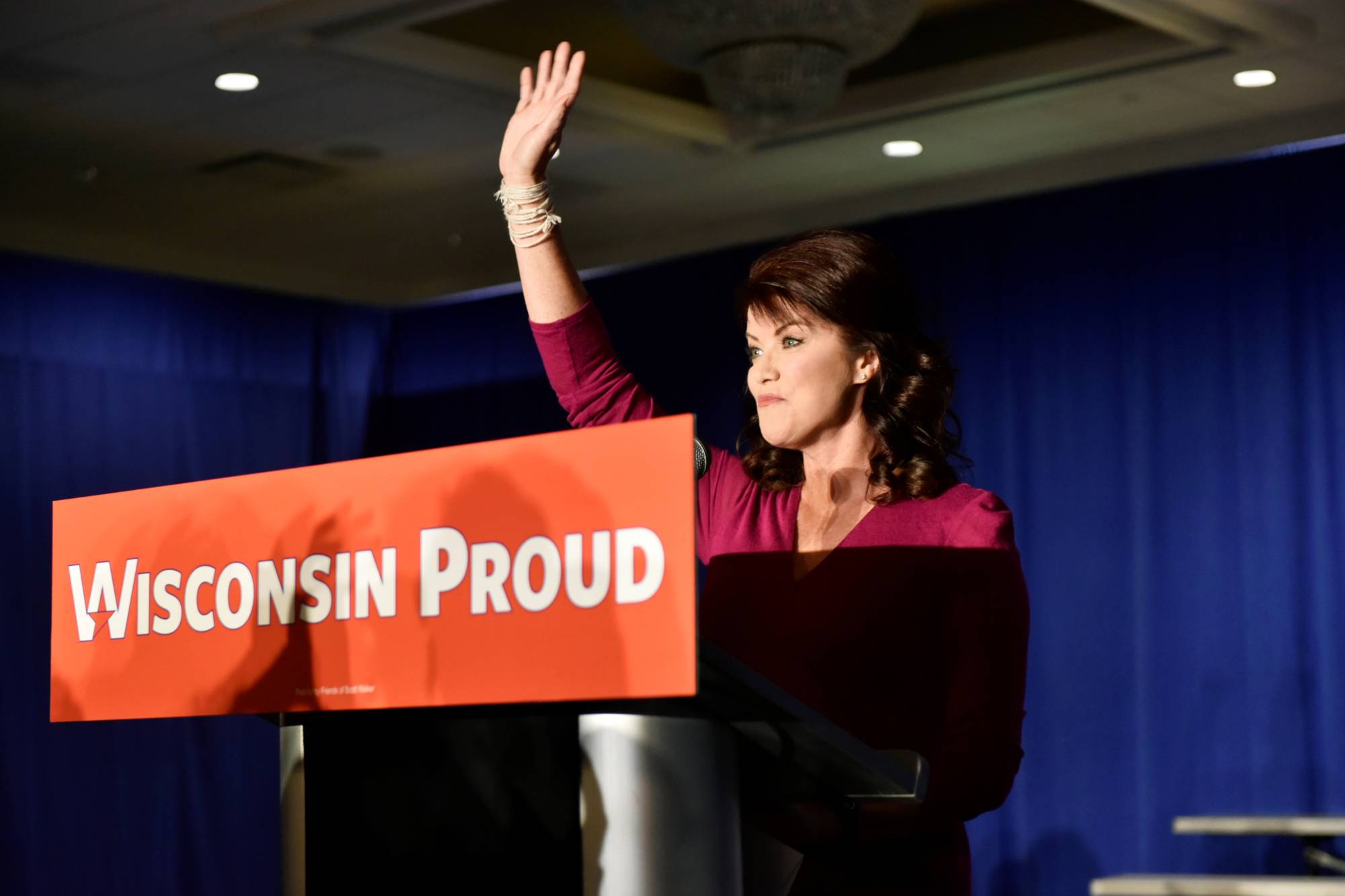 Former Wisconsin Lt. Gov. Rebecca Kleefisch in 2018. Kleefisch has migrated from stating that U.S. President Joe Biden fairly won the 2020 election, saying in late April, with three primary rivals running to her right, that she feels like 