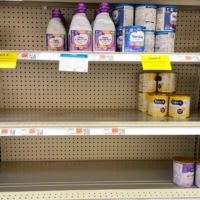 Partially empty shelves for baby and toddler formula at a grocery store in Medford, Massachusetts, on May 17 | REUTERS