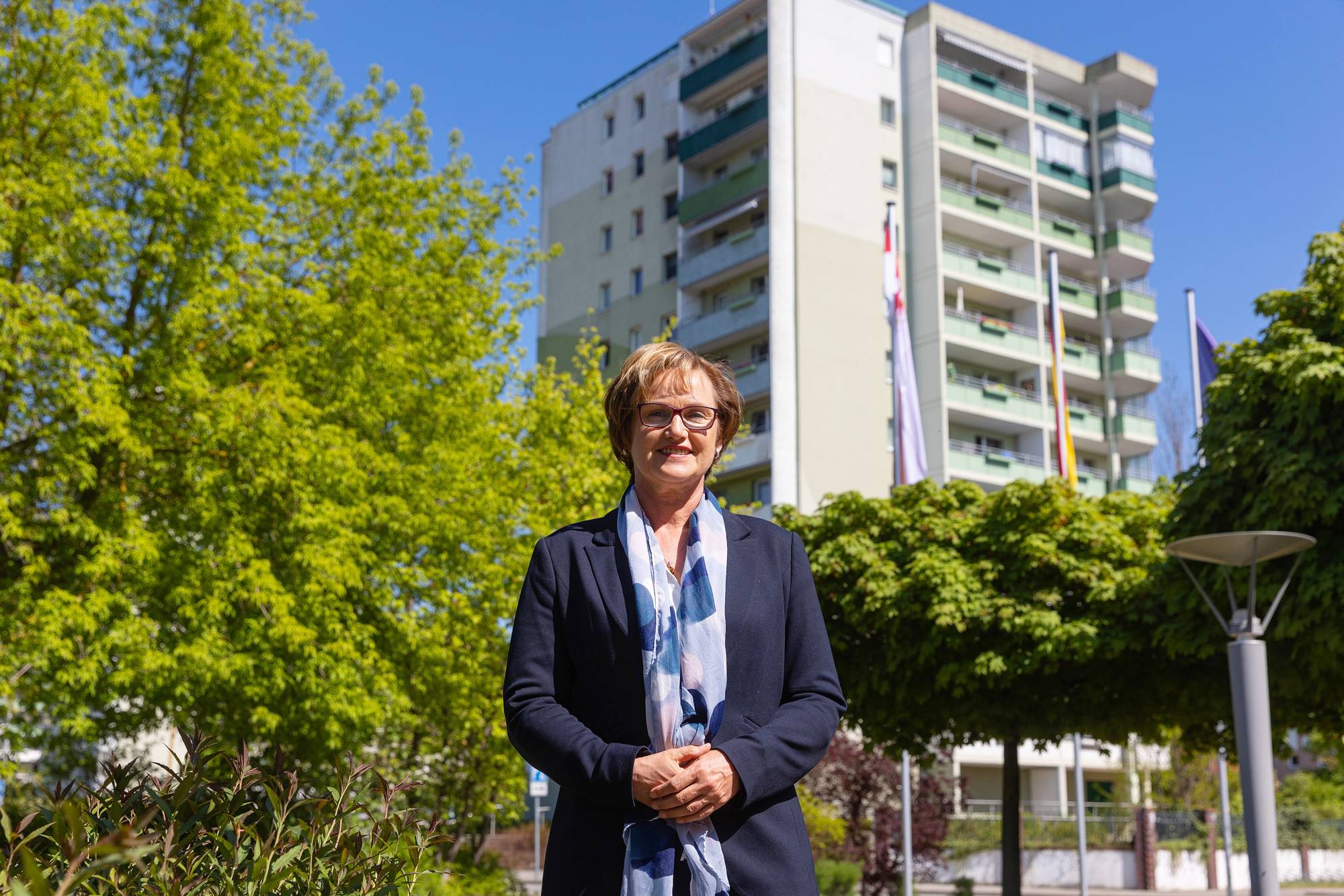 Annekathrin Hoppe, mayor of Schwedt, outside the town hall in Schwedt, Germany. A plan to ban Russian oil imports by the end of the year threatens to choke off supplies to the PCK Schwedt oil refinery in the town, which would cripple Berlin and much of eastern Germany in the process. | Bloomberg