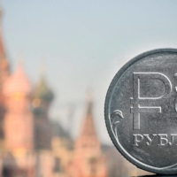 A Russian ruble coin. The biggest currency appreciation globally was initially touted by the Kremlin as a sign the nation had weathered sanctions over its invasion of Ukraine. But now the gains are giving the government pause. | AFP-JIJI