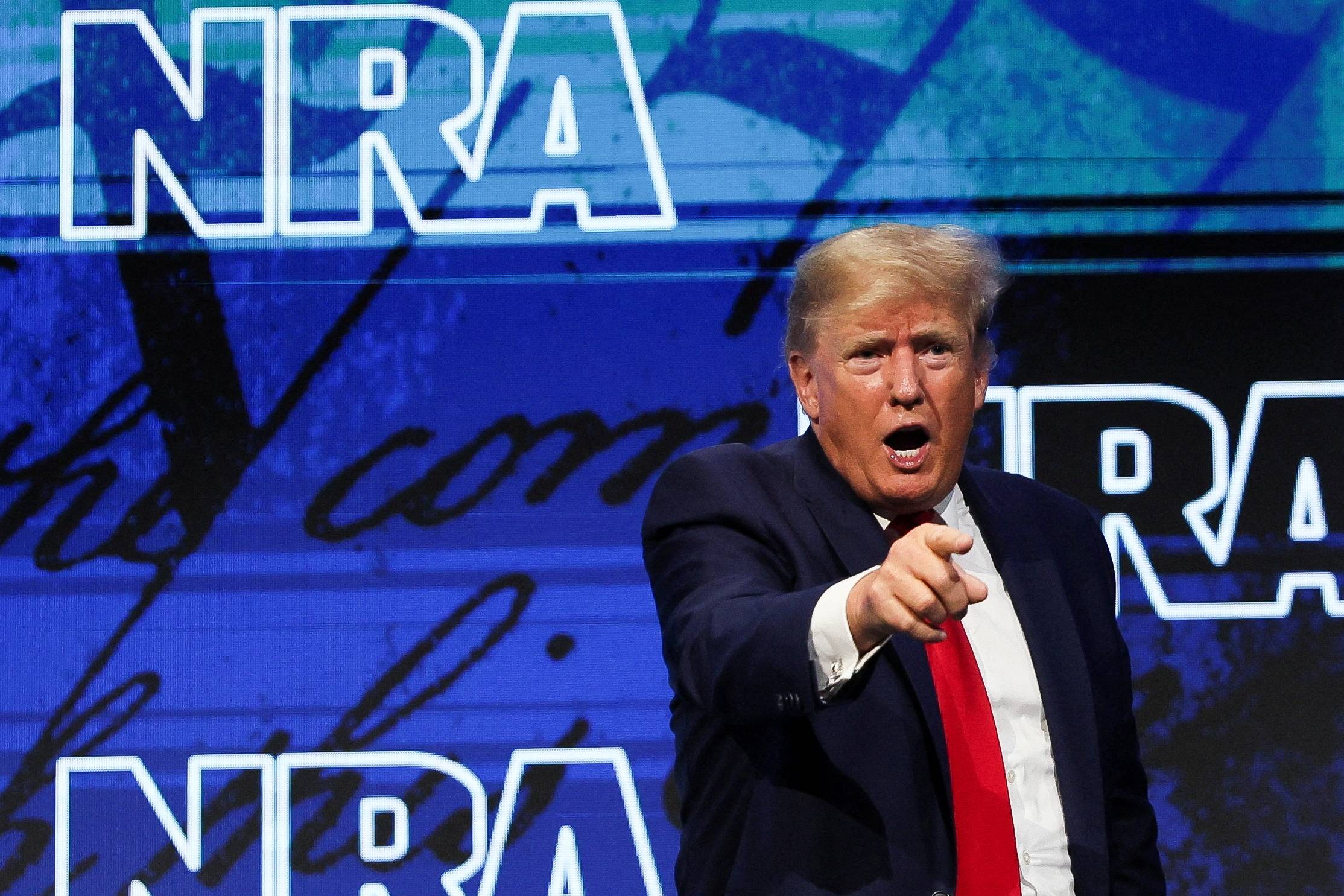 Former U.S. President Donald Trump speaks during the NRA's annual convention. | Reuters