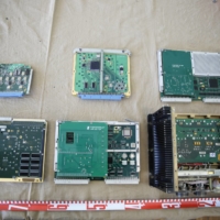 Onboard computer components collected in Ukraine from a Russian cruise missile | CONFLICT ARMAMENT RESEARCH / VIA THE NEW YORK TIMES