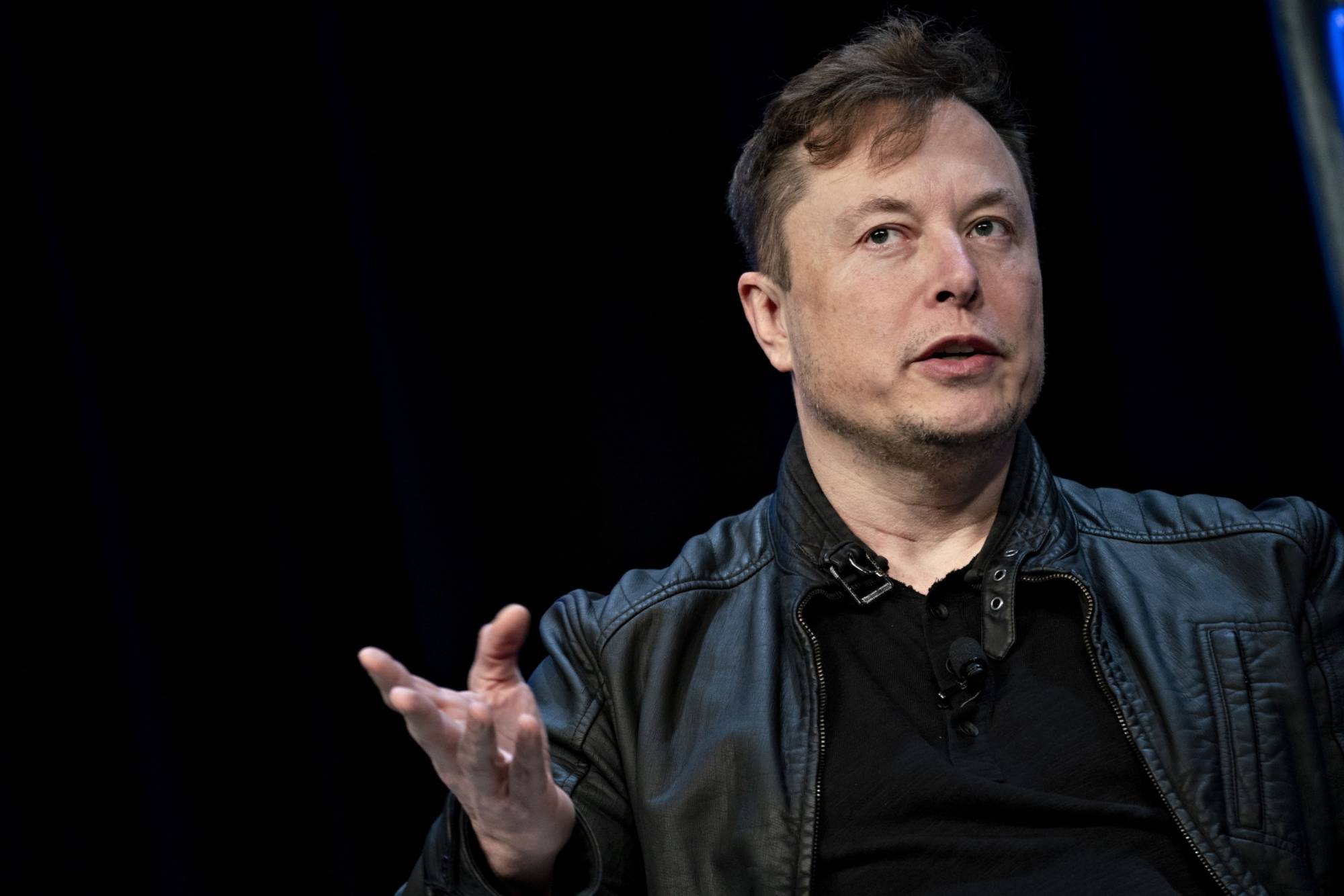 Elon Musk, founder of SpaceX and chief executive officer of Tesla Inc., speaks during a discussion at the Satellite 2020 Conference in Washington. The event comprises important topics facing both satellite industry and end-users, and brings together a diverse group of thought leaders to share their knowledge. | Bloomberg