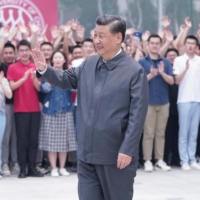 President Xi Jinping at Renmin University of China in April.  | XINHUA / GETTY IMAGES / VIA BLOOMBERG