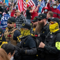 Members of the Proud Boys join supporters of U.S. President Donald Trump as they demonstrate in Washington on Dec. 12, 2020. | AFP-JIJI