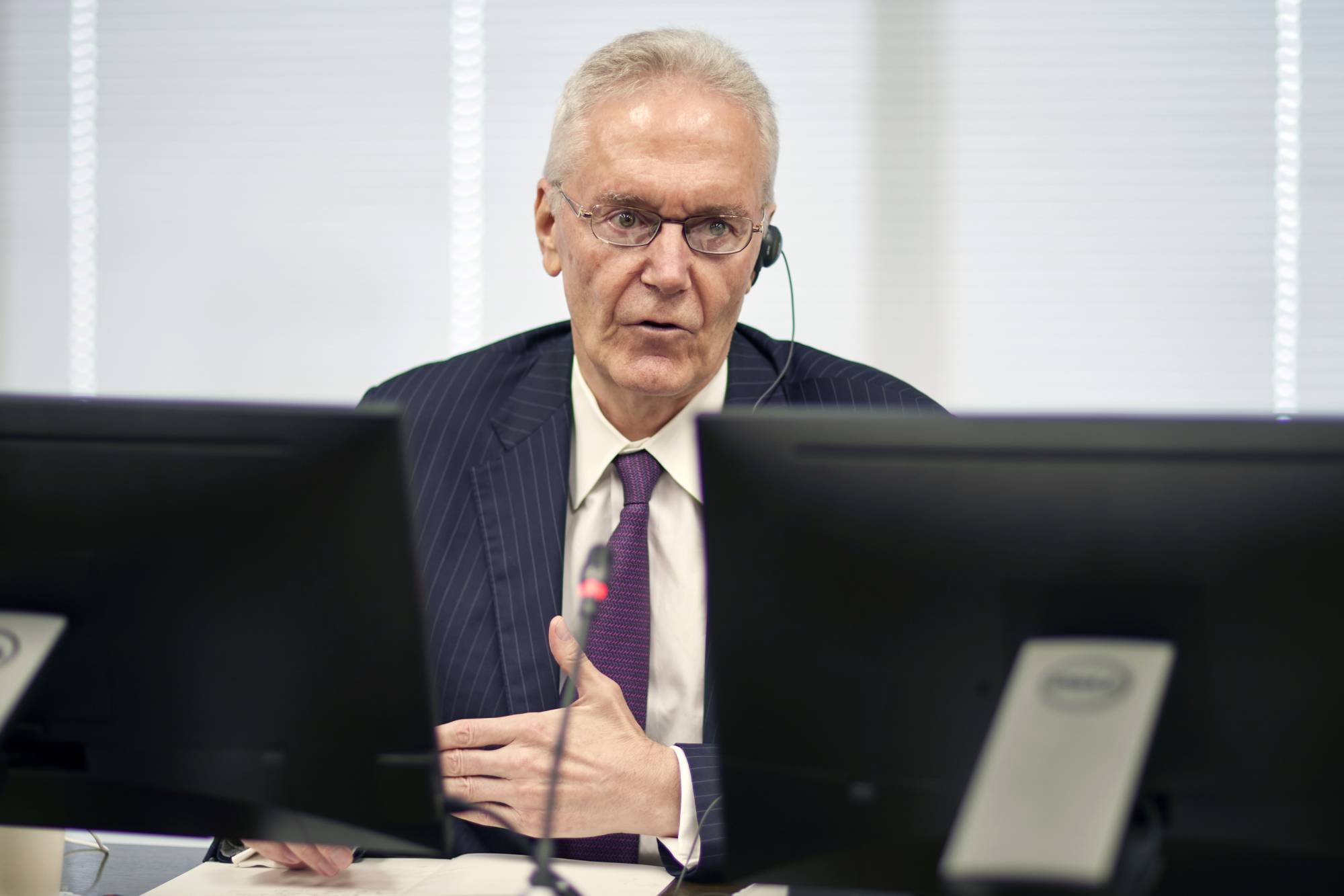 Jerry Black, outside director of Toshiba, speaks during an interview in Tokyo on Monday. | Bloomberg