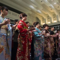 Some designers are repurposing high-quality fabric from traditional kimonos to make contemporary outfits more suited to today’s fashion.  | BLOOMBERG