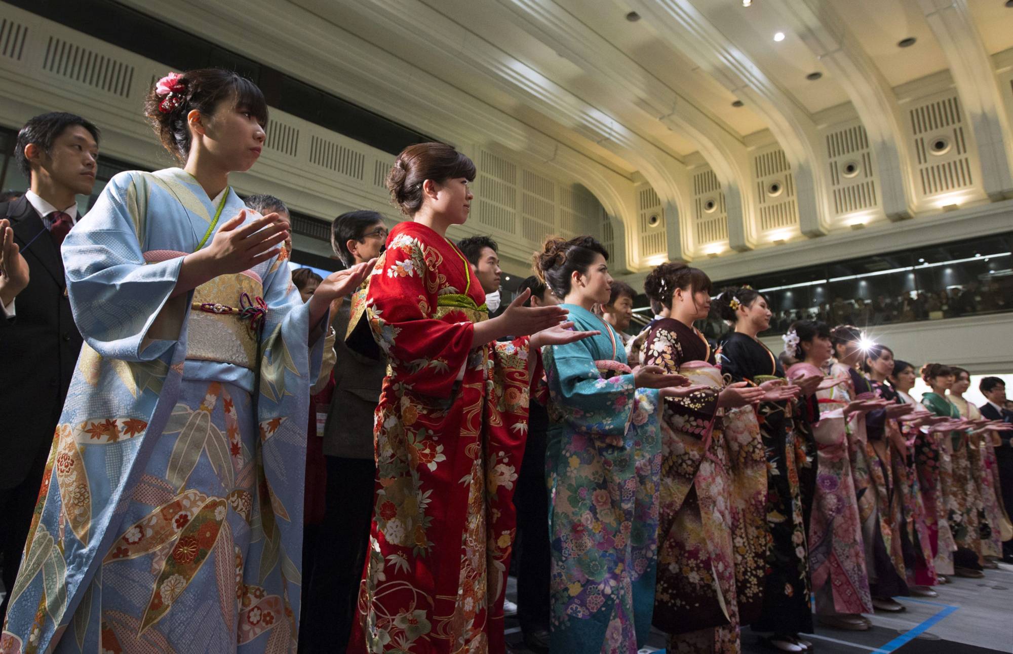 Some designers are repurposing high-quality fabric from traditional kimonos to make contemporary outfits more suited to today’s fashion.  | BLOOMBERG