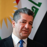 Iraqi Kurdistan Regional Government Prime Minister Masrour Barzani during a meeting with British Prime Minister Boris Johnson in London on April 19 | REUTERS