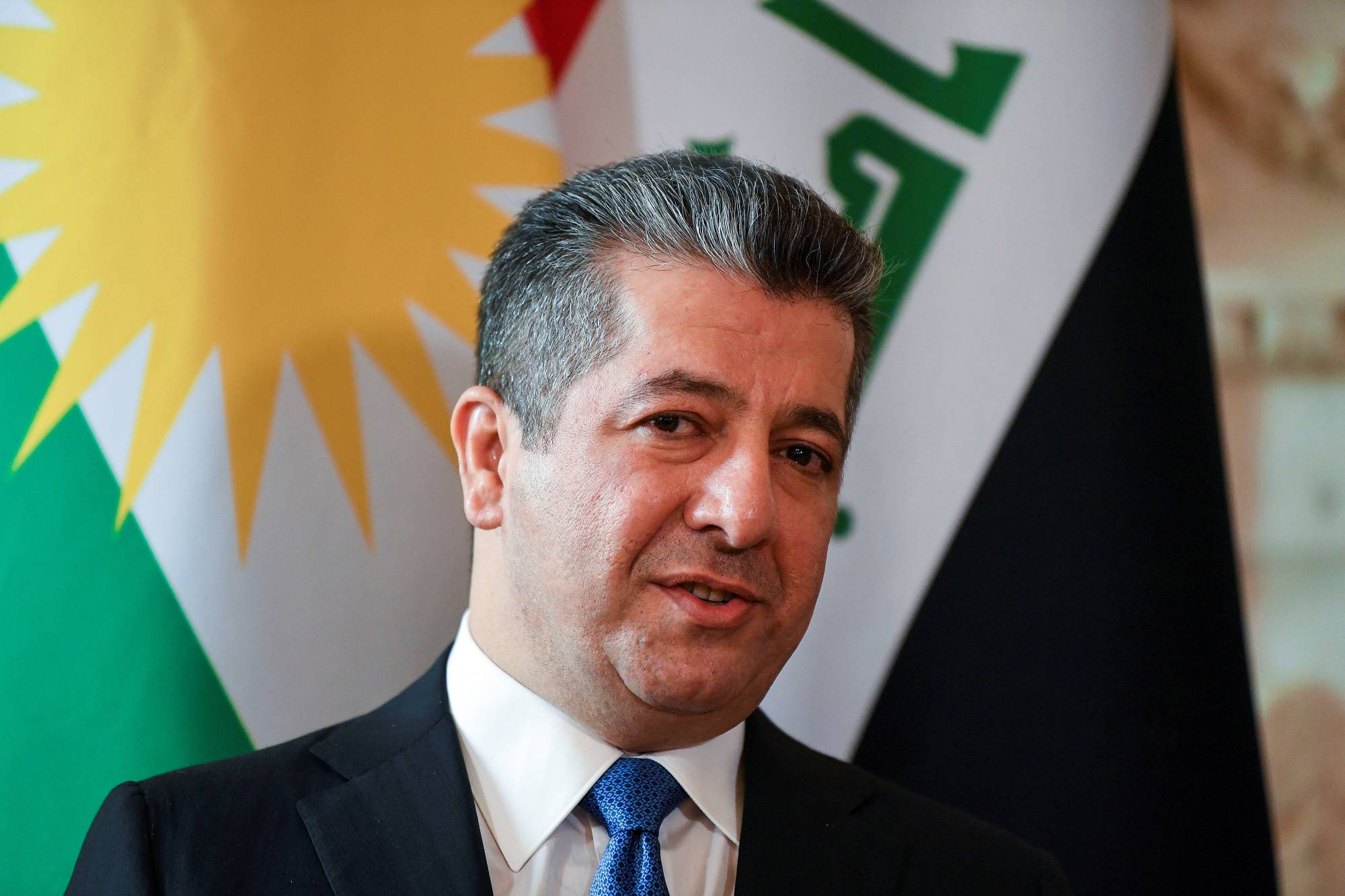 Iraqi Kurdistan Regional Government Prime Minister Masrour Barzani during a meeting with British Prime Minister Boris Johnson in London on April 19 | REUTERS