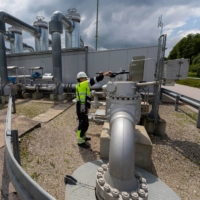 A natural gas storage facility in Muhldorf, Germany, on Friday. The EU has lifted LNG purchases, with imports up about 58% in the first five months of 2022 compared with 2021 levels. | BLOOMBERG