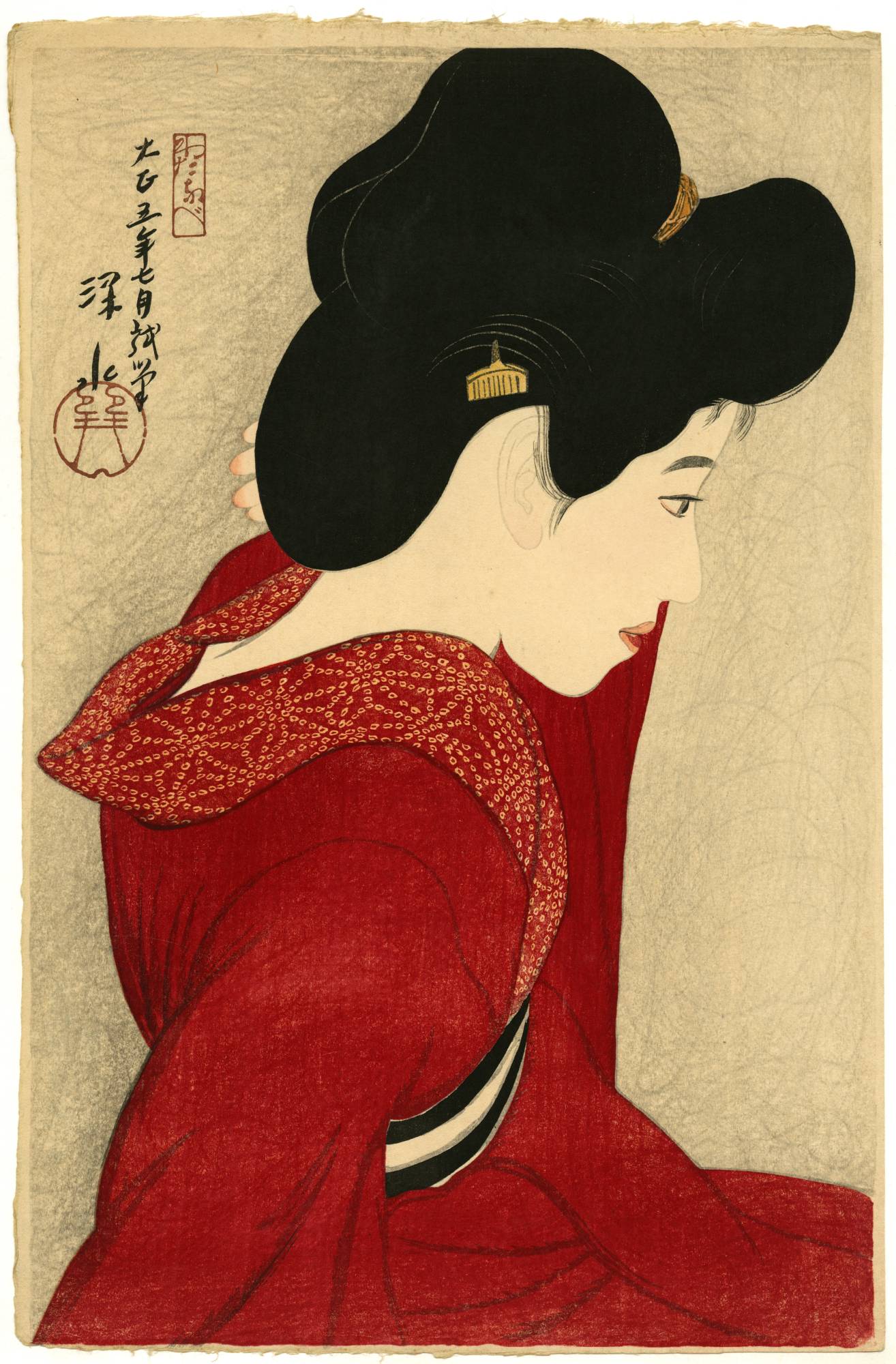 Shinsui Ito’s 'Before the Mirror' (1916) is widely regarded as one of the first 'shin-hanga.' | PRIVATE COLLECTION, NETHERLANDS