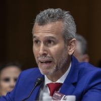 Max Schachter, whose son died during the Marjory Stoneman Douglas High School shooting in Parkland, Florida, testifies during a Senate Judiciary Committee hearing entitled Protecting America’s Children From Gun Violence on Capitol Hill, in Washington, on Wednesday. | ANNA ROSE LAYDEN / THE NEW YORK TIMES