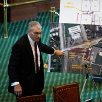 Texas Department of Public Safety Director Steve McCraw presents a timeline of the school shooting at Robb Elementary School in Uvalde to the Texas Senate Special Committee to Protect All Texans, during the hearing at the Texas State Capitol in Austin, Texas, on Tuesday. | SARA DIGGINS / USA TODAY NETWORK / VIA REUTERS 