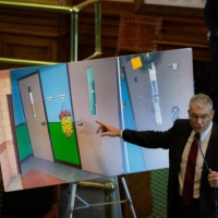 Texas Department of Public Safety Director Steve McCraw explains what happened regarding doors and keys during the school shooting at Robb Elementary School in Uvalde, during a hearing Tuesday. | SARA DIGGINS / USA TODAY NETWORK / VIA REUTERS 