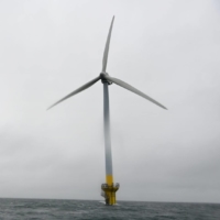Offshore wind turbines off the coast of Choshi, Chiba Prefecture, in December 2020 | KYODO
