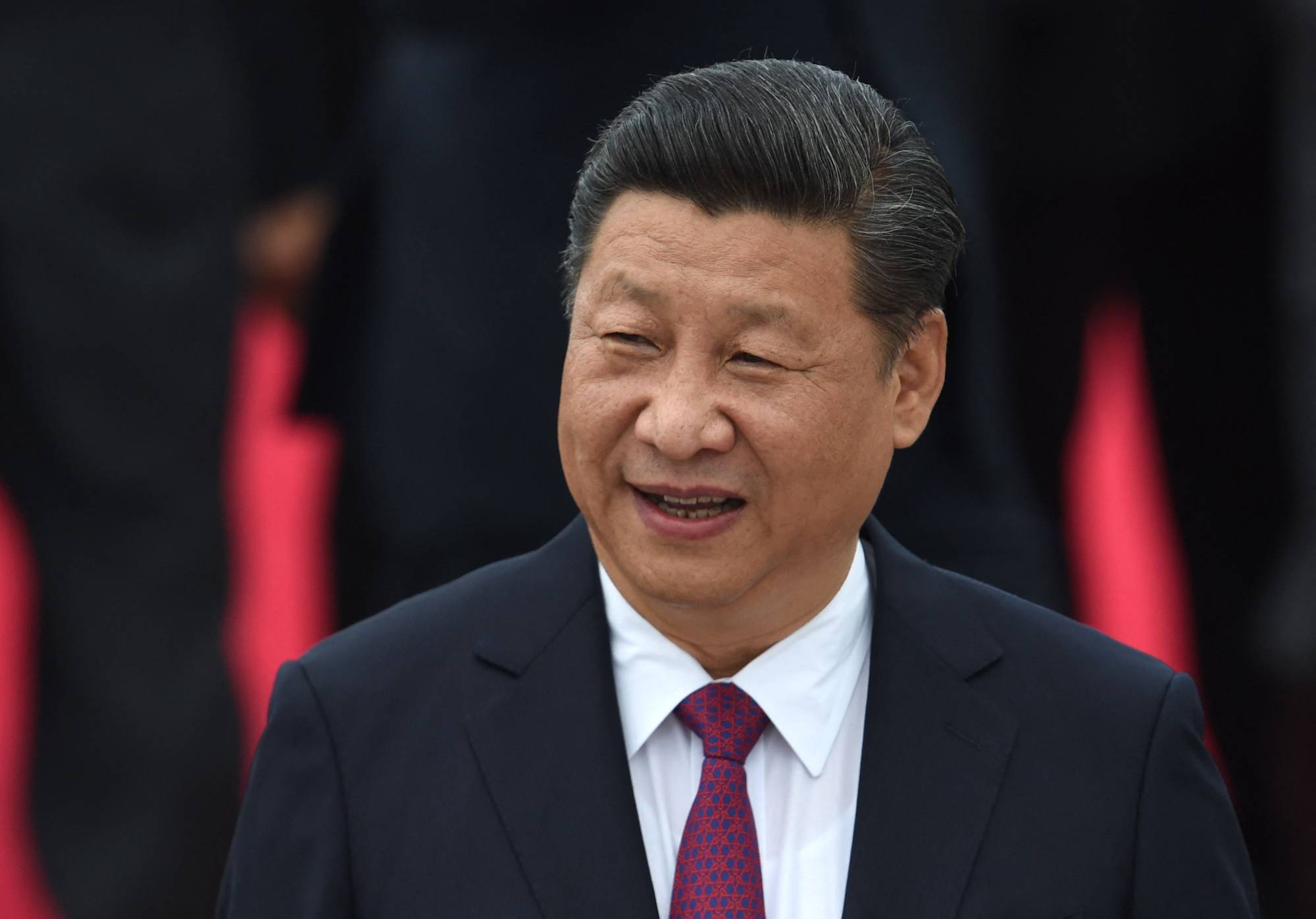 Chinese leader Xi Jinping speaks upon his arrival at Hong Kong's international airport in  June 2017. | AFP-JIJI