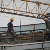 A construction site in Beijing on Wednesday | AFP-JIJI
