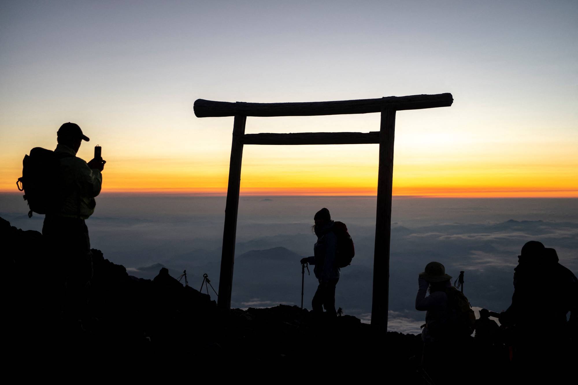 The summit of Mount Fuji in July 2021 | AFP-JIJI