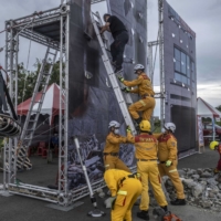 An exercise in Taiwan this month simulating a missile attack by the Chinese military | BLOOMBERG 
