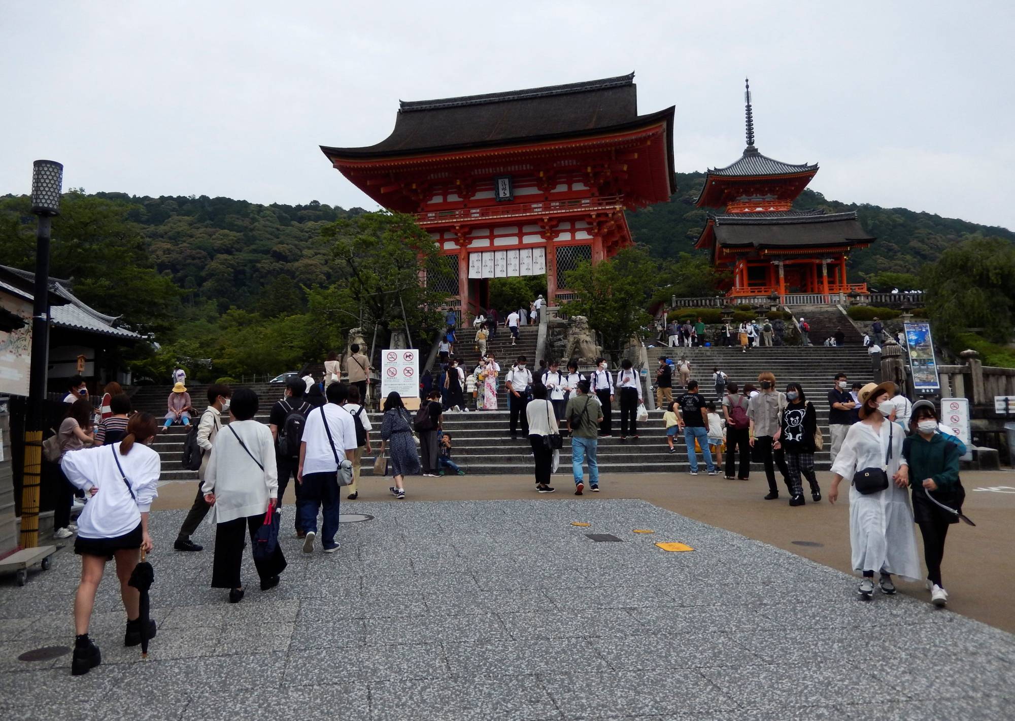 Visitors at Kiyomizu Temple, a popular attraction for tourists, in Kyoto last month | REUTERS