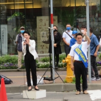 CDP candidate Ishikawa campaigns in Sapporo on June 26. | ERIC JOHNSTON
