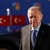 Turkey\'s President Recep Tayyip Erdogan attends a NATO summit in Madrid on June 30. | REUTERS