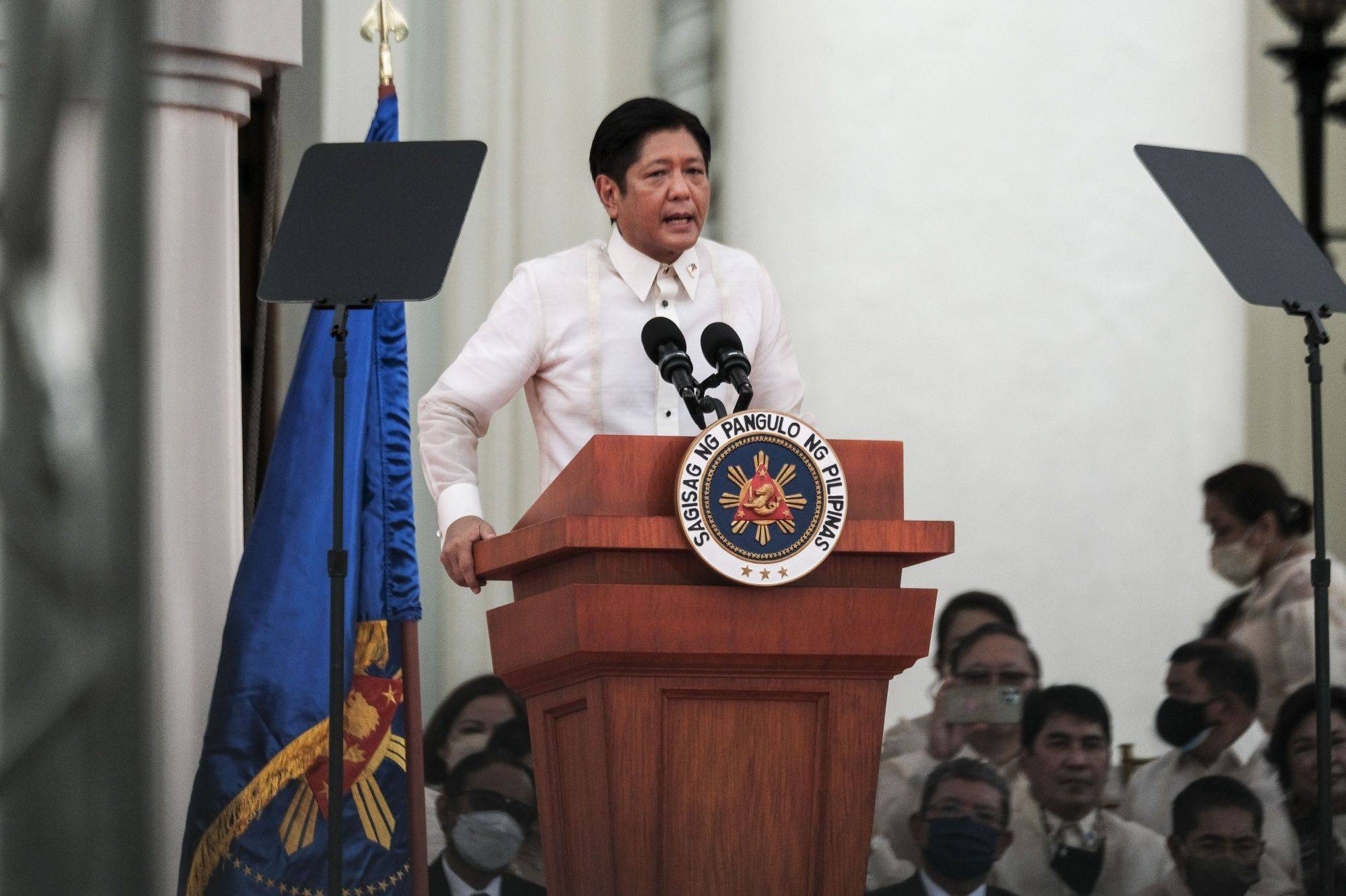 Ferdinand 'BongBong' Marcos Jr., the Philippines' president, speaks during his swearing-in ceremony at the Old Legislative Building in Manila on June 30. | BLOOMBERG