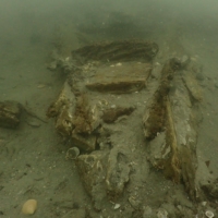 Fragments of hull timber discovered off the coast of Takashima in Nagasaki Prefecture | COURTESY OF MATSUURA CITY\'S BOARD OF EDUCATION