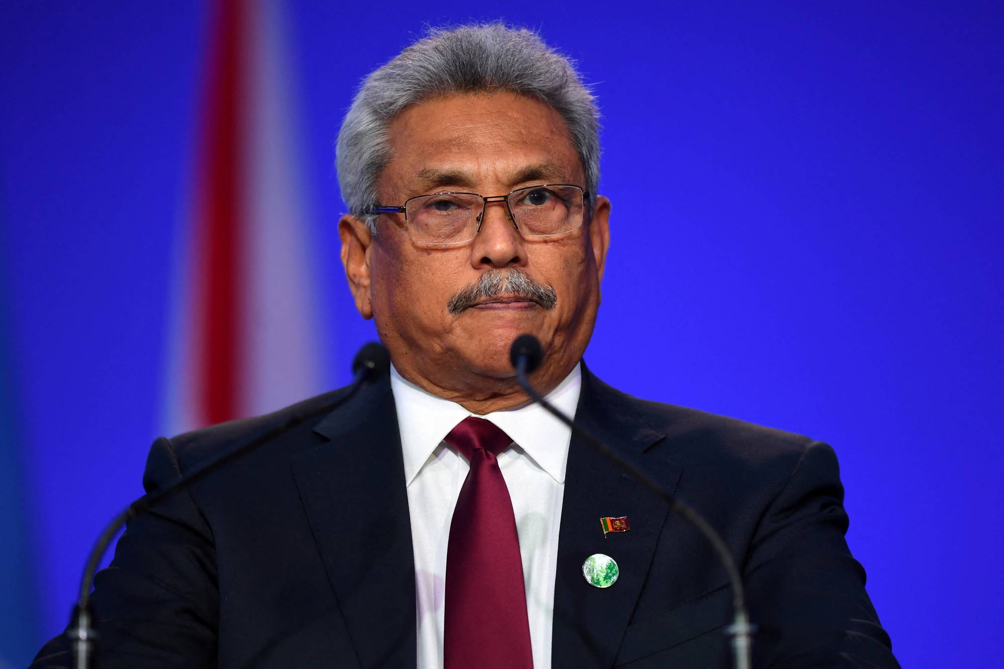 Sri Lanka's President Gotabaya Rajapaksa at the U.N. COP26 summit in Glasgow, Scotland, in November.  | POOL / VIA REUTERS