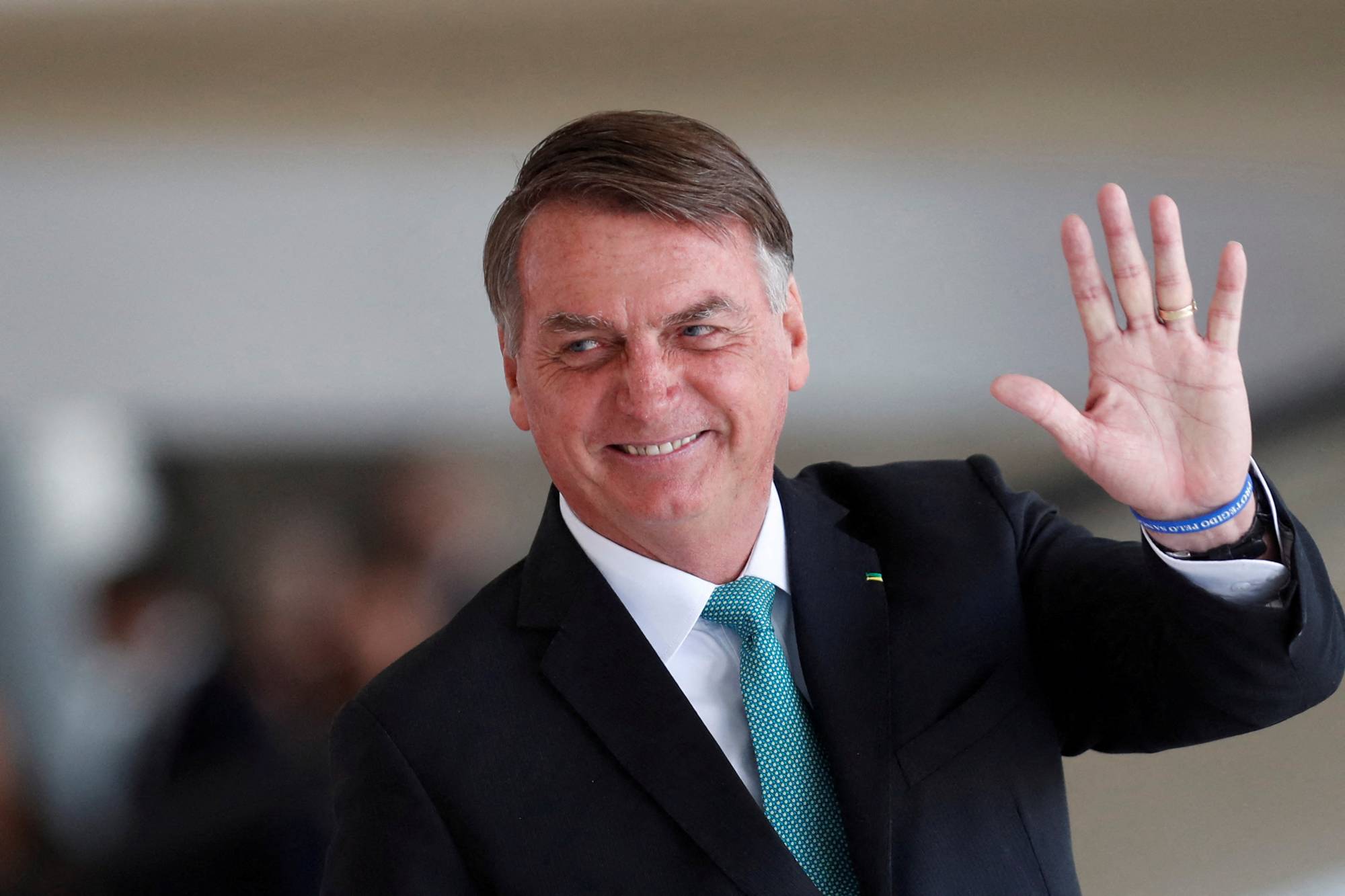 Brazil's President Jair Bolsonaro after meeting with Hungary's President Katalin Novak at the Planalto Palace in Brasilia, on Monday | REUTERS