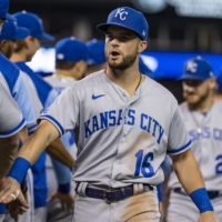 The Royals\' Andrew Benintendi is one of 10 Kansas City players who will miss the team\'s series in Toronto due to not being vaccinated against COVID-19. | USA TODAY / VIA REUTERS