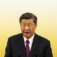 Xi Jinping, China\'s president, speaks at a swearing-in ceremony for Hong Kong\'s chief executive John Lee in Hong Kong on July 1. | BLOOMBERG