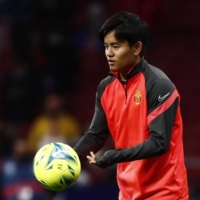 RCD Mallorca\'s Takefusa Kubo prior to a match in December. Kubo, who joined Real Madrid from FC Tokyo in the summer of 2019, has been loaned out every season since. | REUTERS